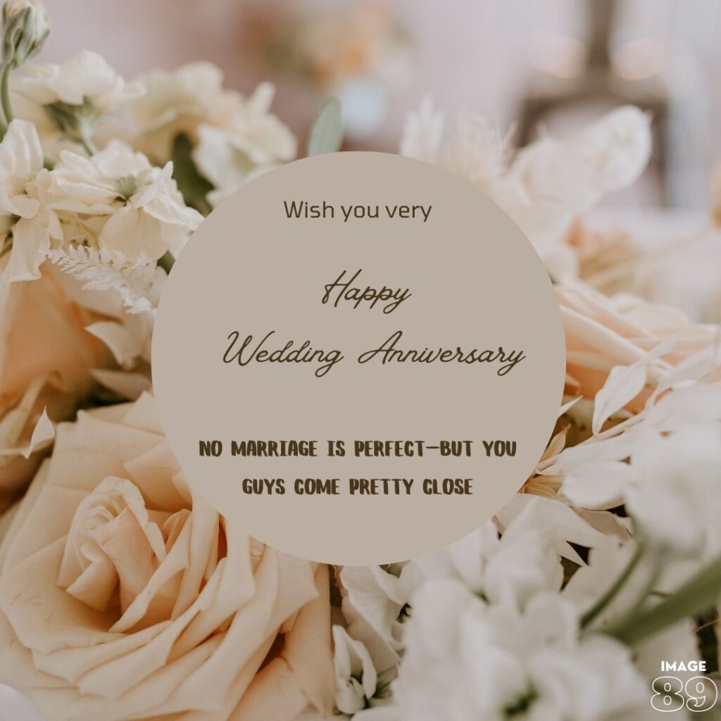 a beige color rose flowers bouquet background Happy wedding anniversary image with love quotes