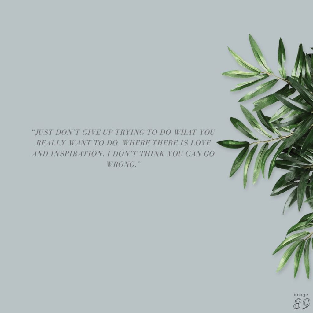 Image of positive vibe of life with green leaves decor and a quote