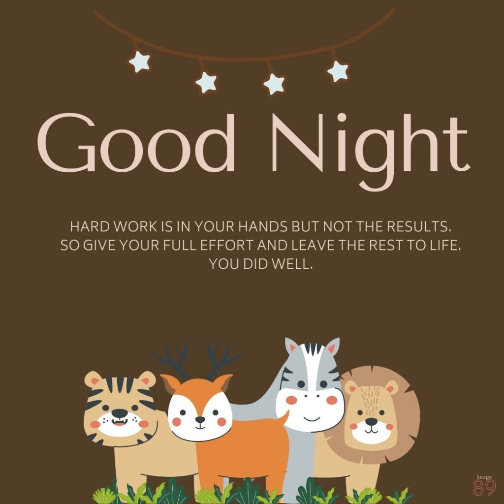 brown colour background good night image starry night and beautiful positive lines also for children