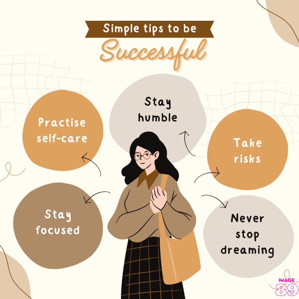 image of simple tips to be successful words