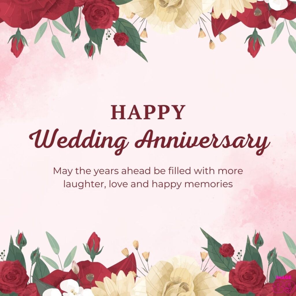 happy wedding anniversary beautiful card decor with flowers