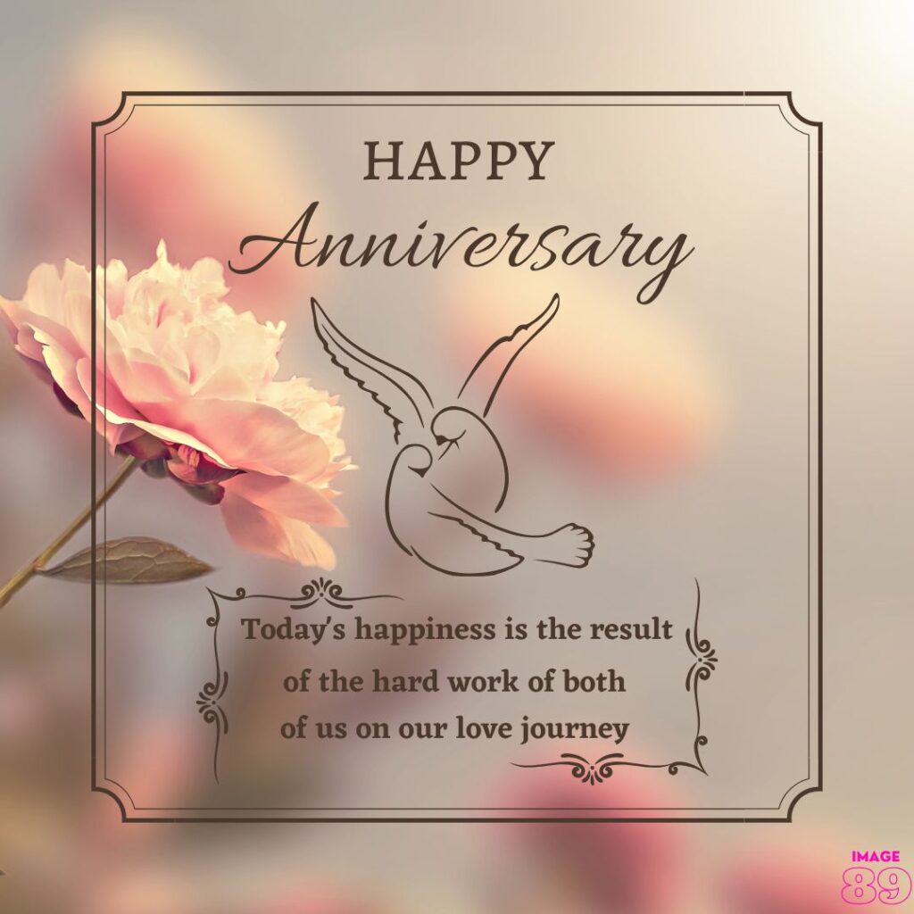 blurry flowers background Happy anniversary image with positive beautiful wishes