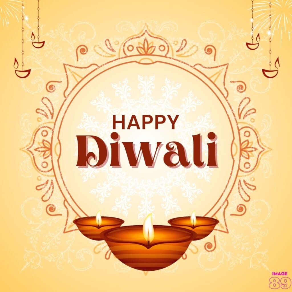 Light colour background with diyas Happy diwali image