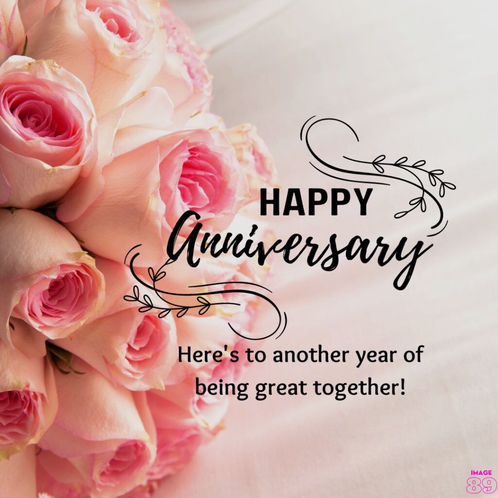 pink colour rose flower background Happy anniversary image with positive lines