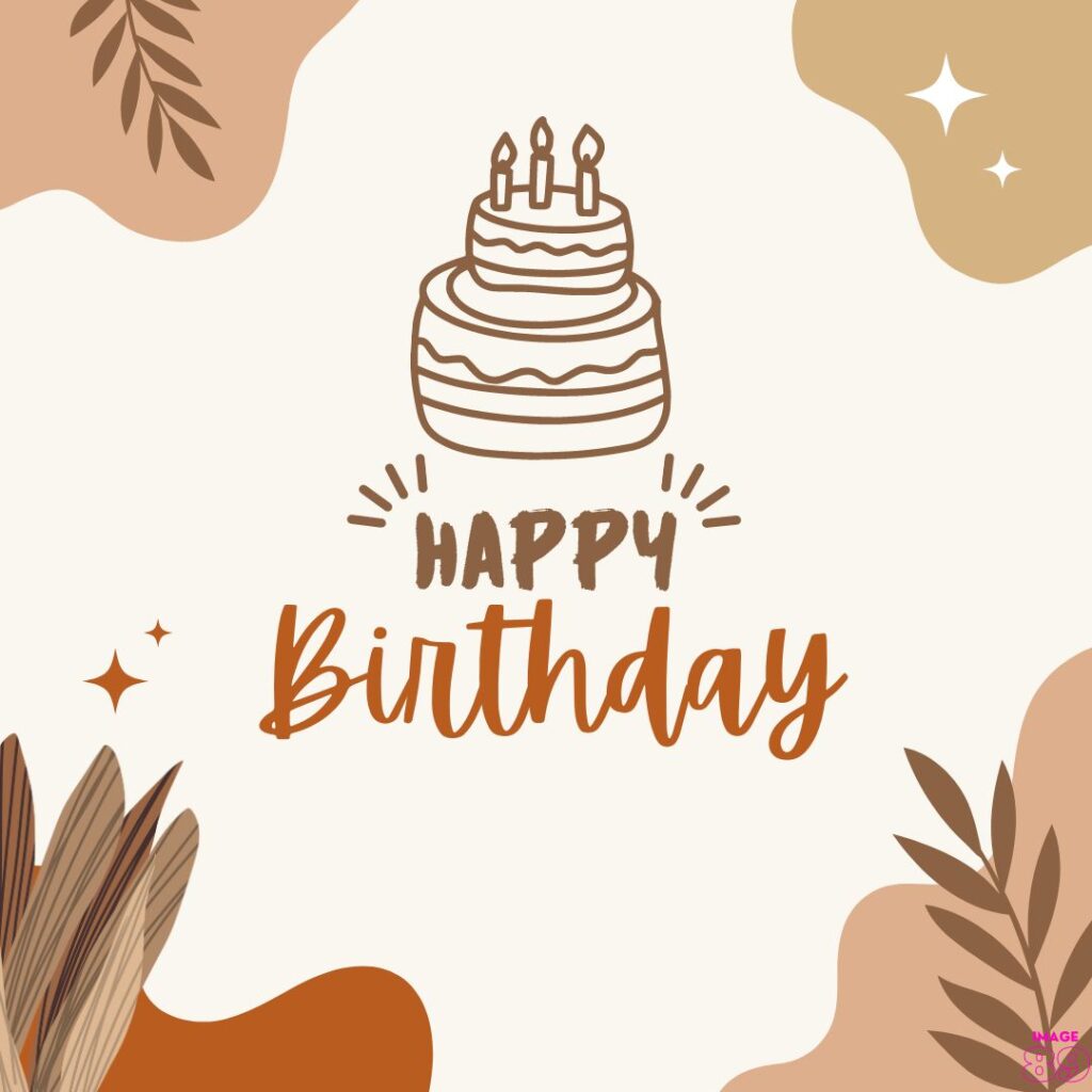 simple light brown-orange colour background happy birthday card