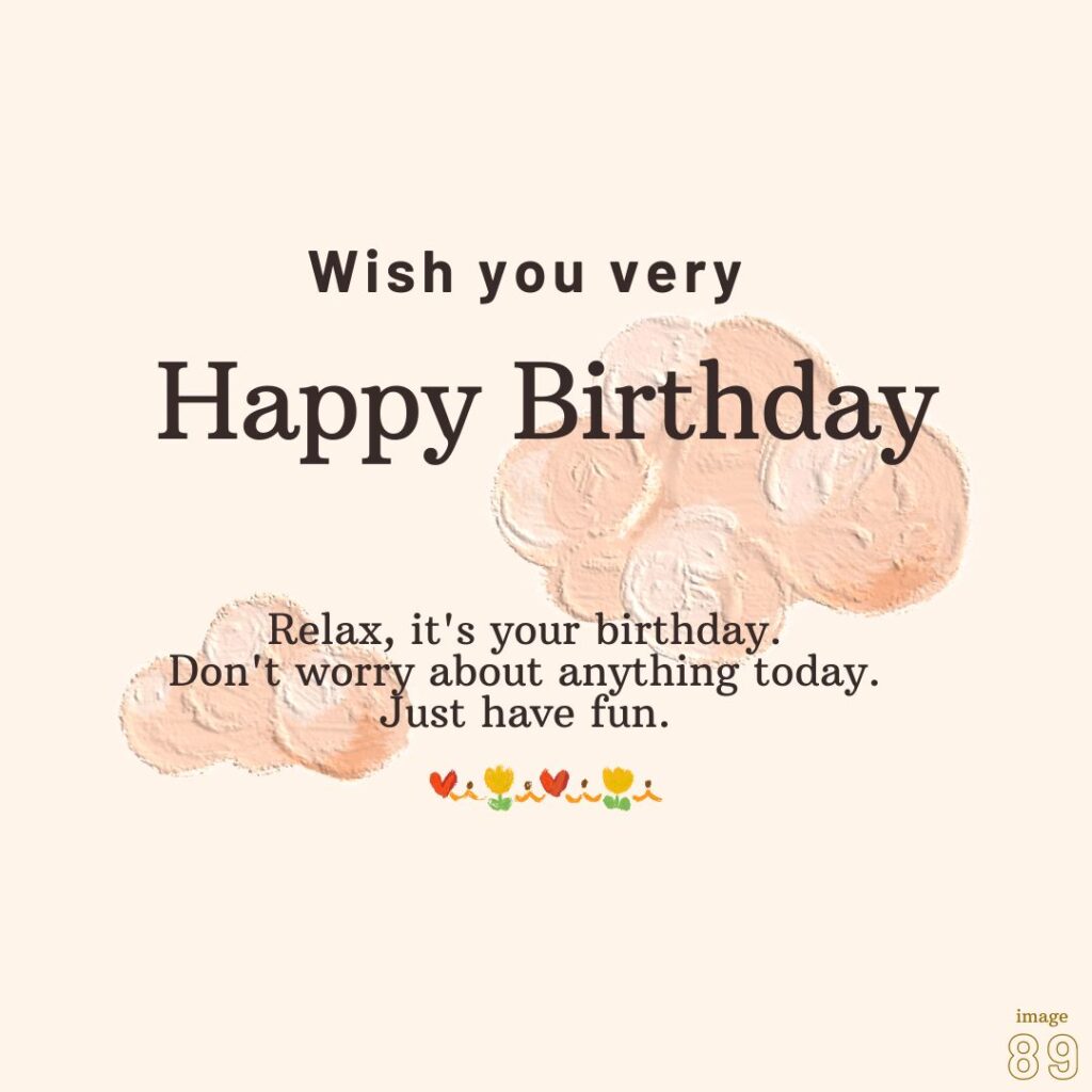 PEACH colour background Happy birthday image with positive lines for boy and girl