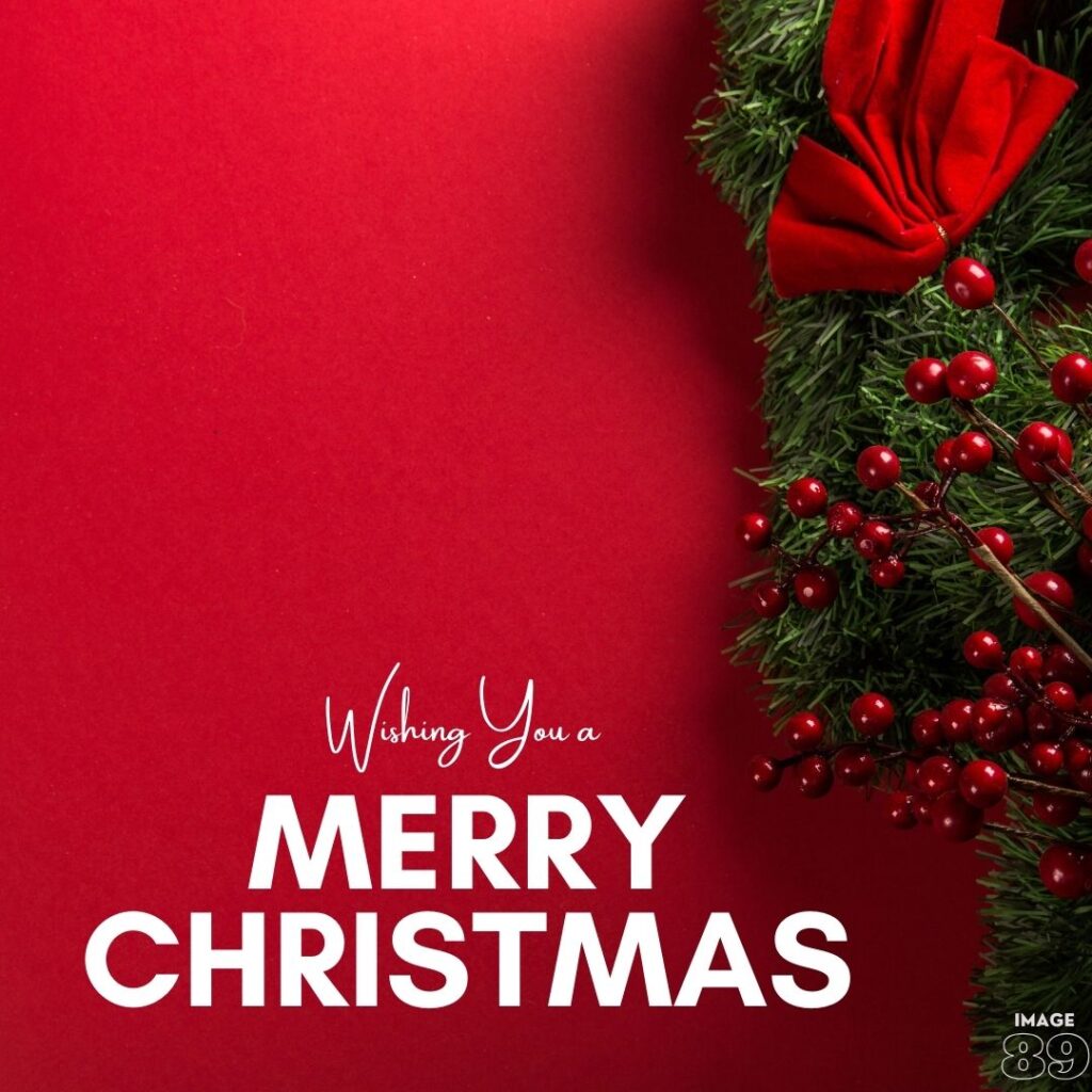 Wishing you a MERRY CHRISTMAS full red background card