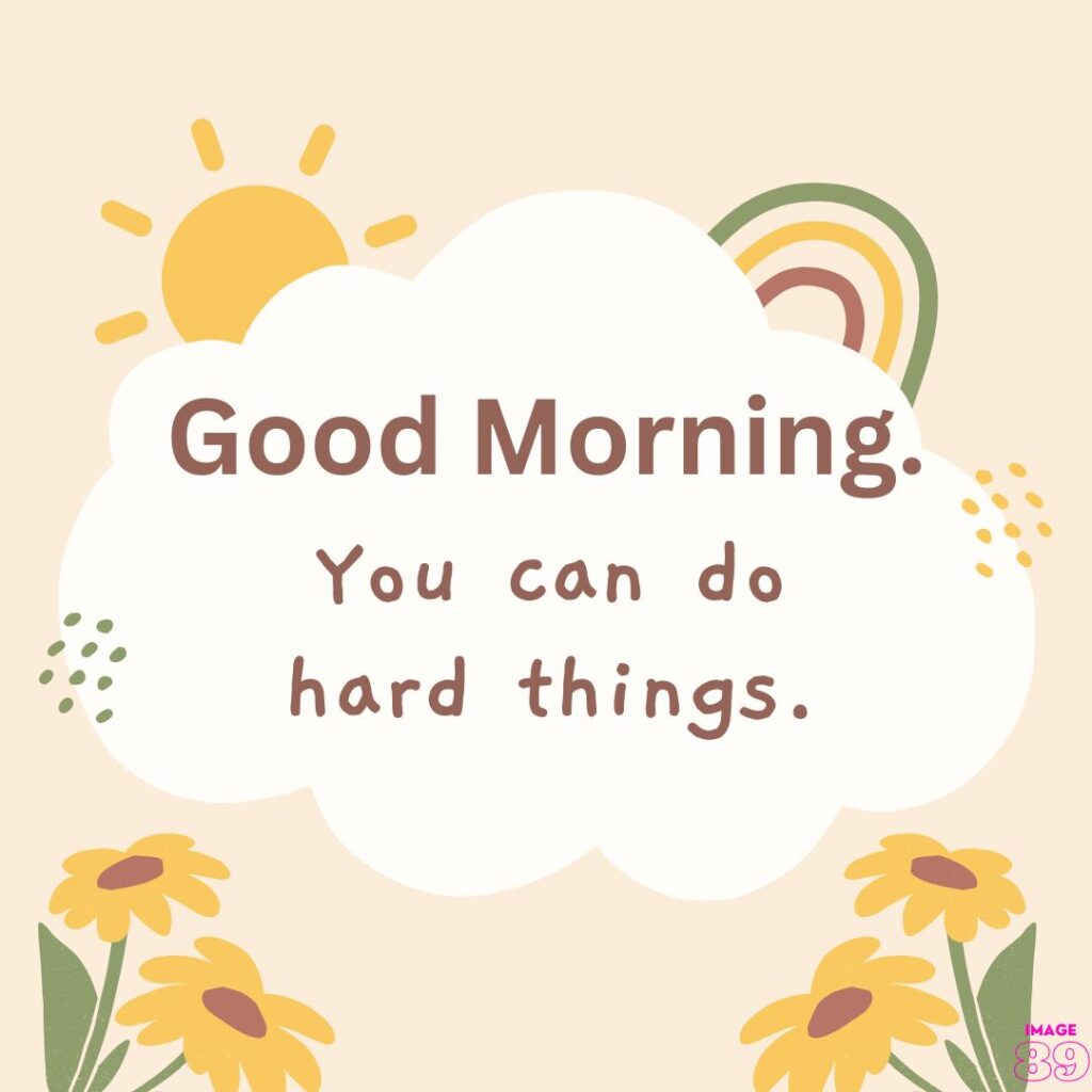 Good morning image with good wishes pink background decor with sun and sunflower