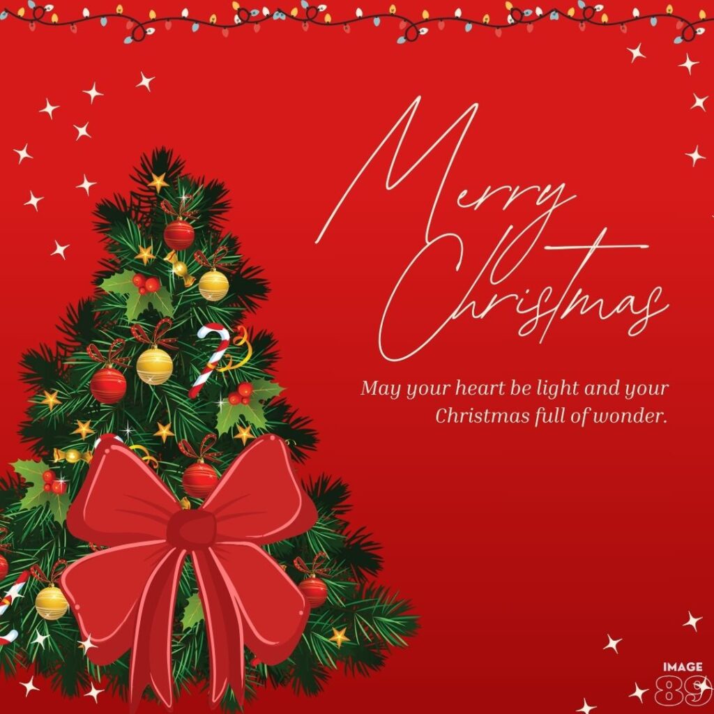 with red background merry christmas image for happy family with warm wishes