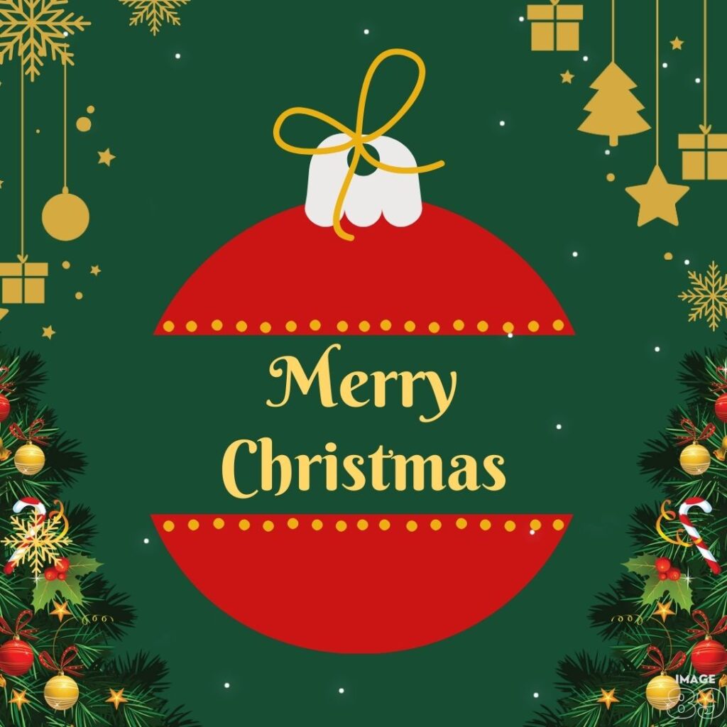 merry christmas image sweet and simple with green background