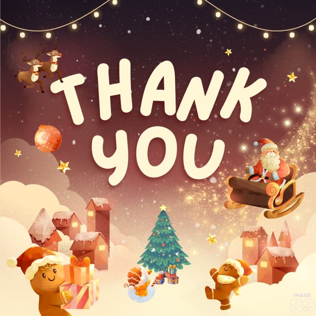 merry christmas decor image with thank you note on christmas for everyone