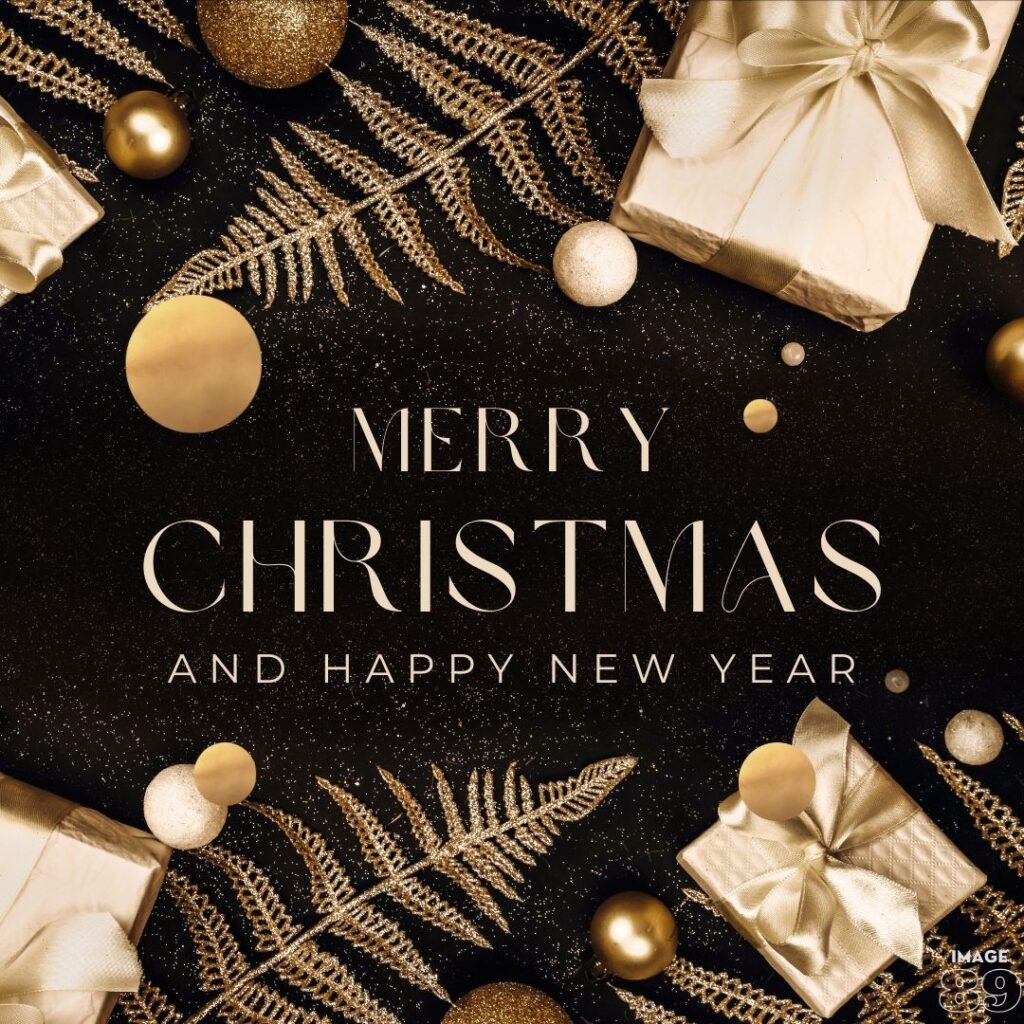 merry christmas and happy new year image black background with gifts raps