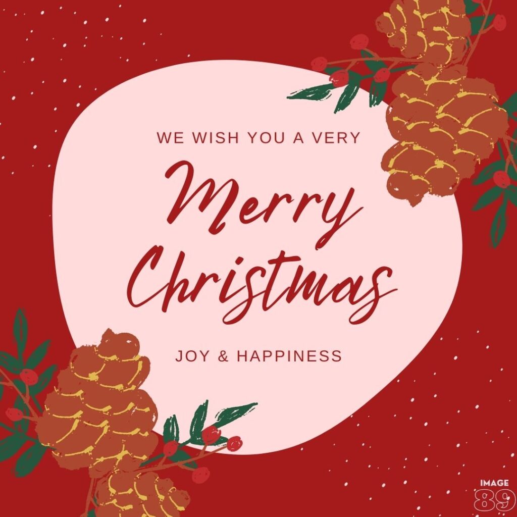 we wish you merry christmas image with red background with joy