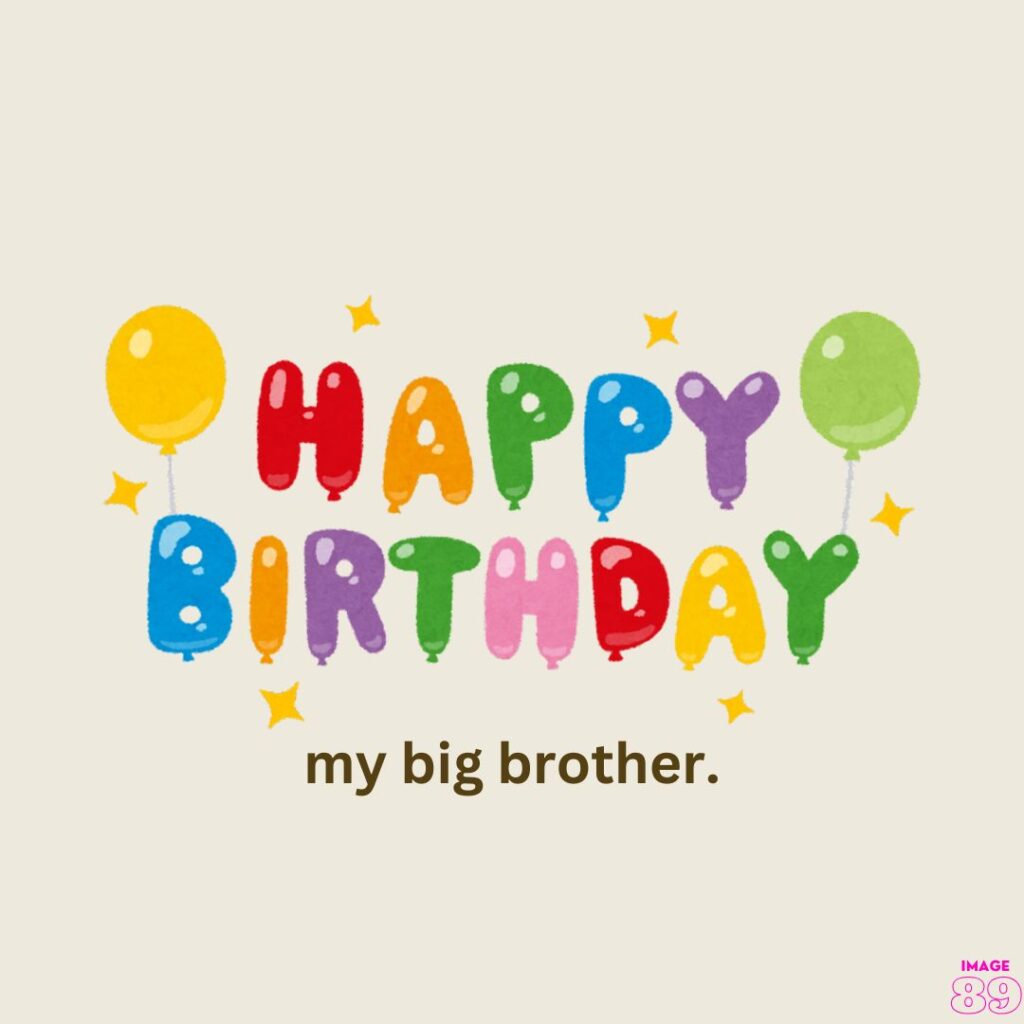 Happy birthday my big brother image with birthday card