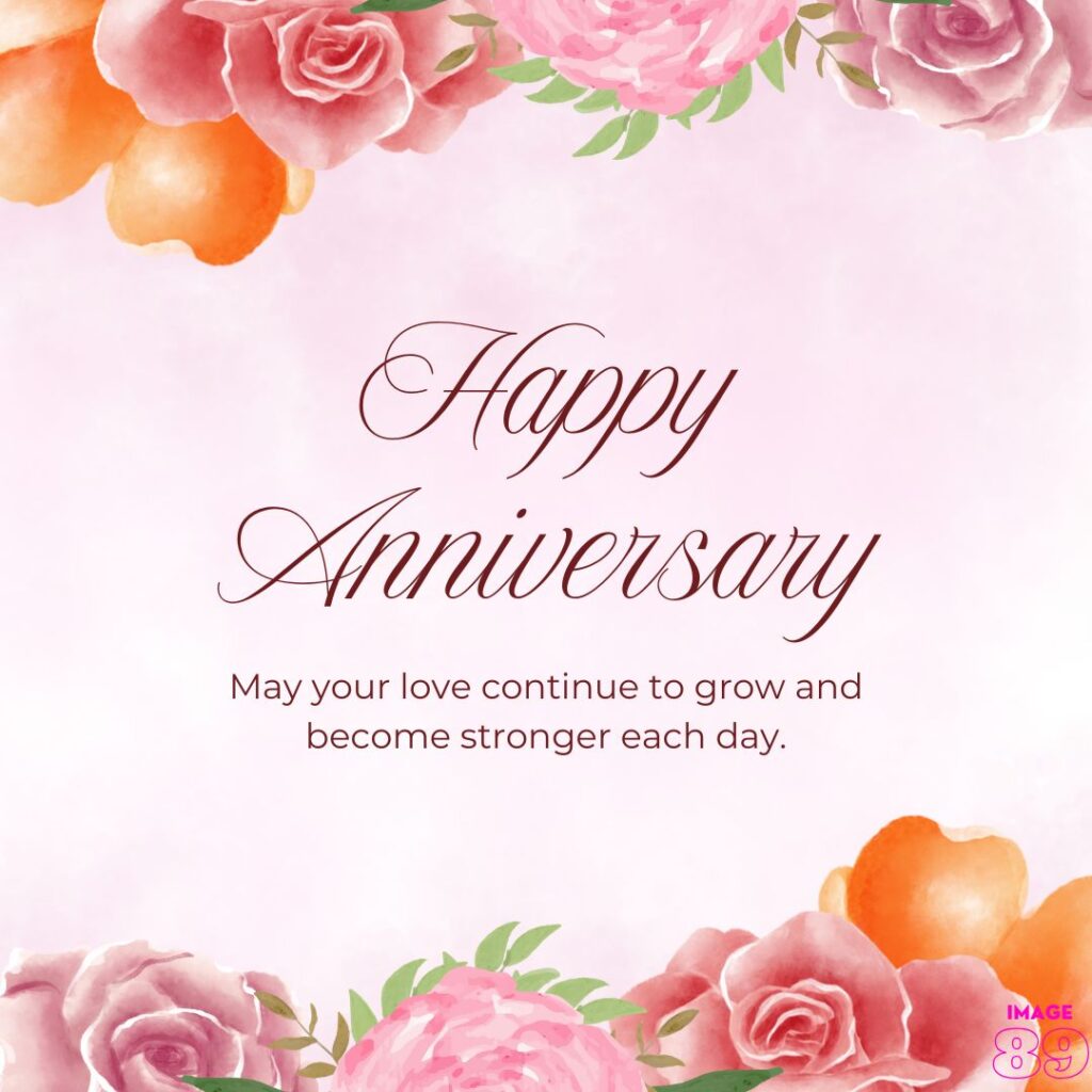 pink background decor with flowers happy anniversary card with sweet wish for anyone