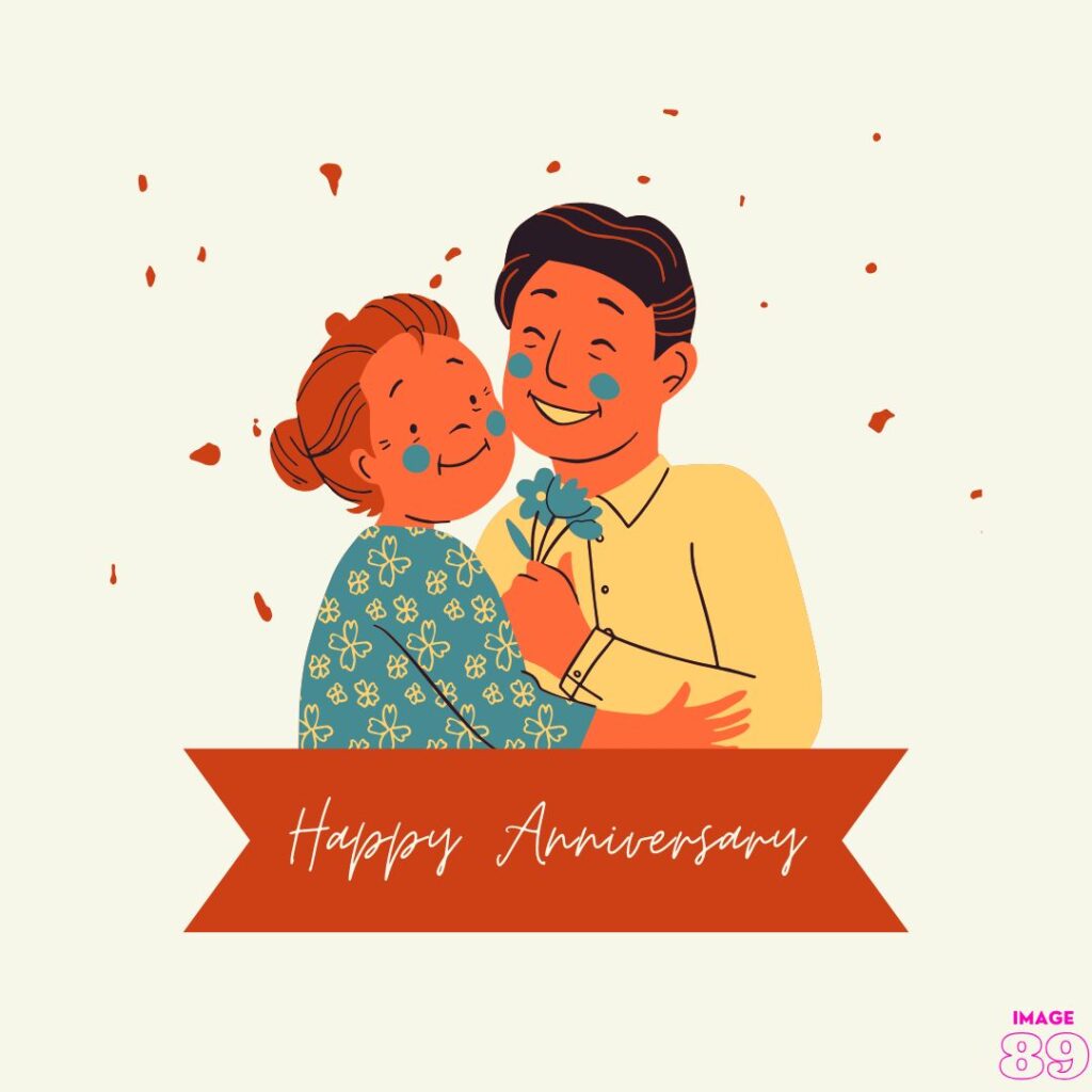 beautiful Happy Anniversary anime image for aged couples.