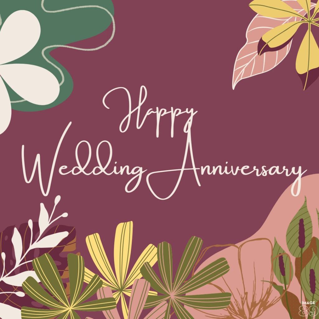 Happy wedding anniversary image or card for couples