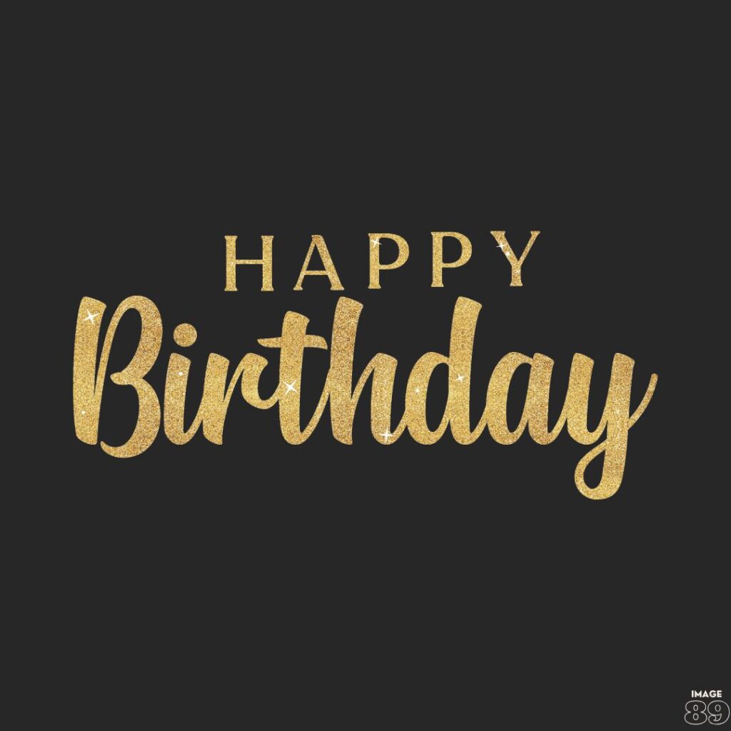 black colour background glitter happy birthday card for boys and girls