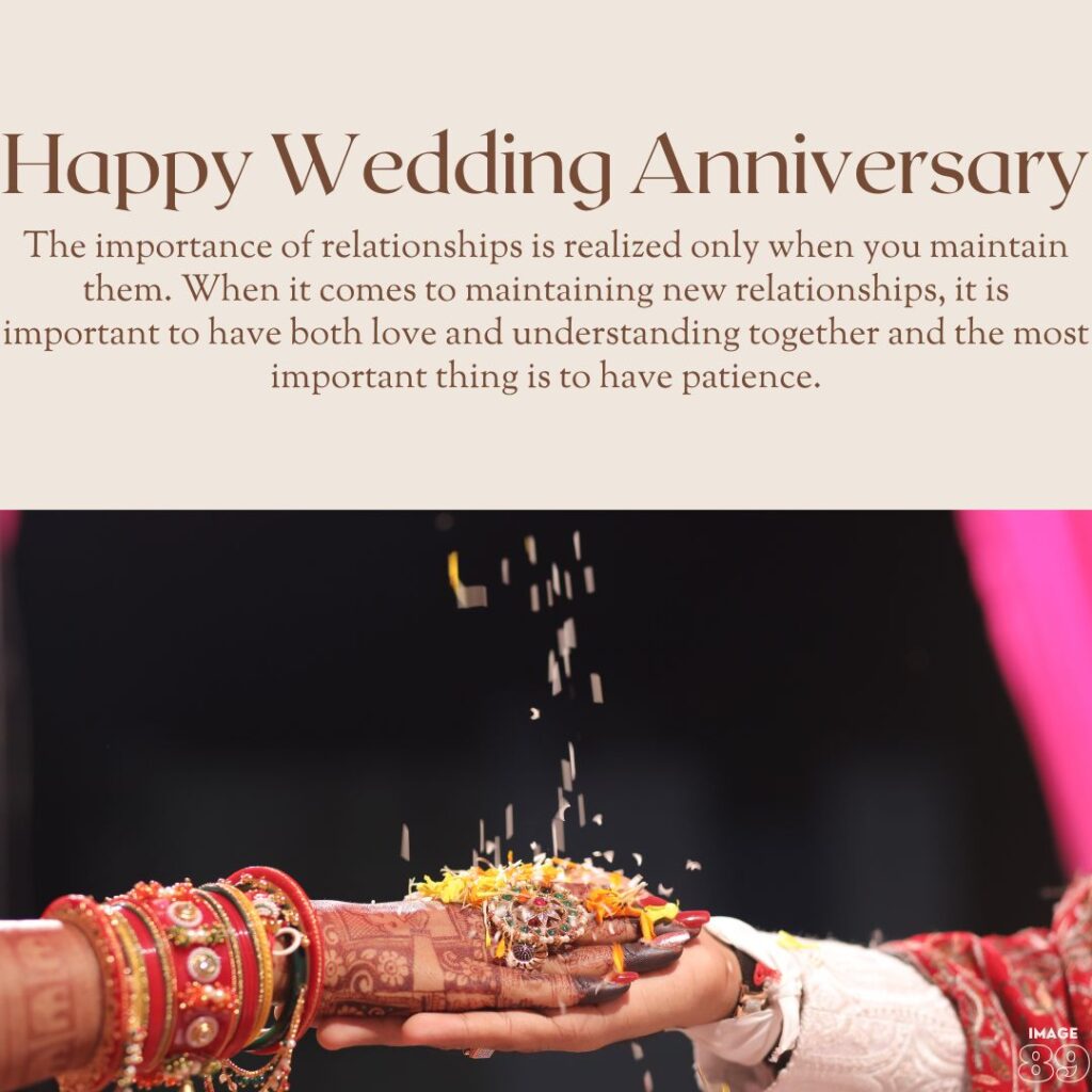 Indian wedding image with happy anniversary and some sweet lovable lines