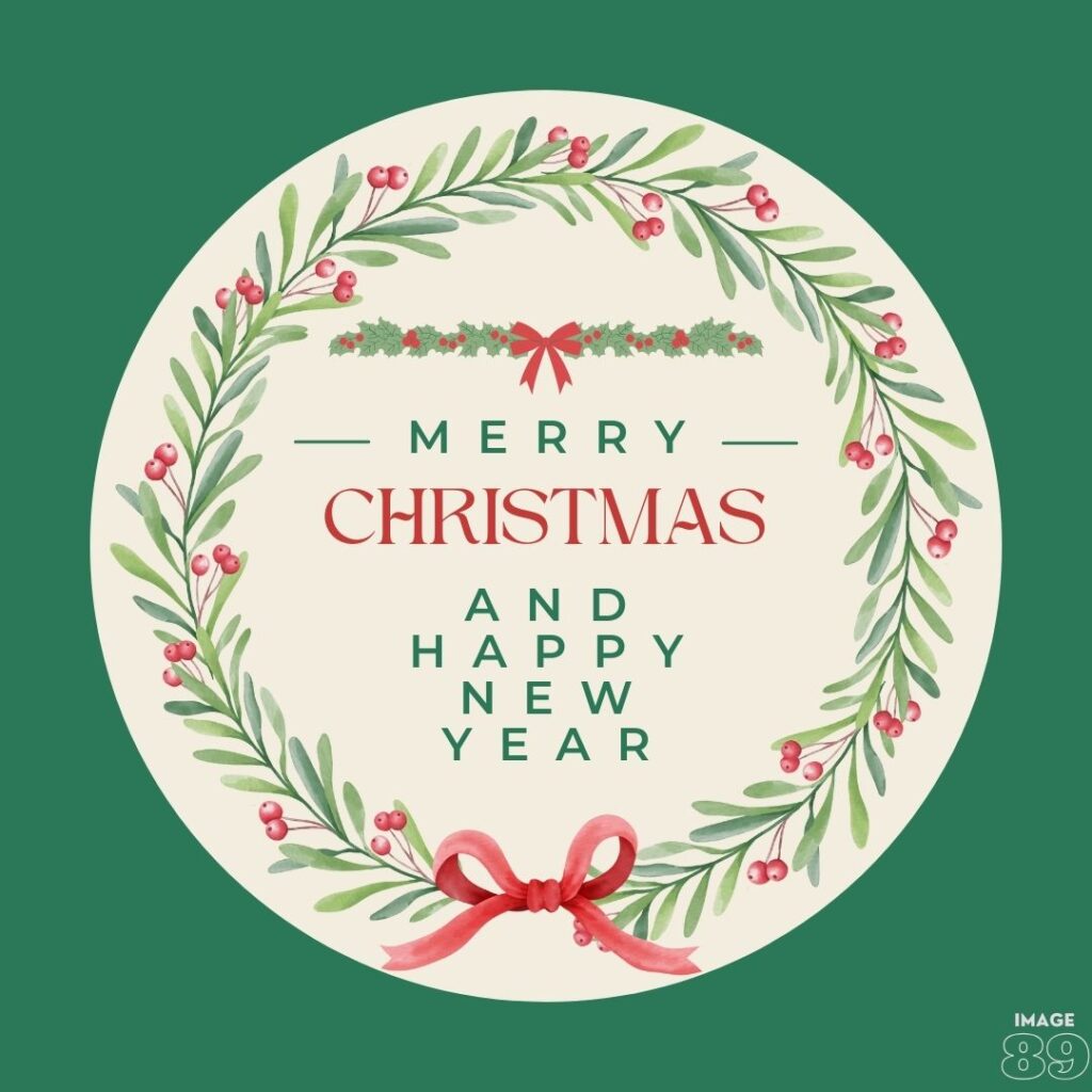 WISH YOU MERRY CHRISTMAS IMAGE WITH GREEN CIRCLE X-MAS TREE